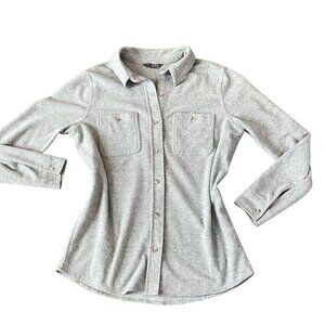 Women's M Gray "Cozy Button-Down Shirt" #4C